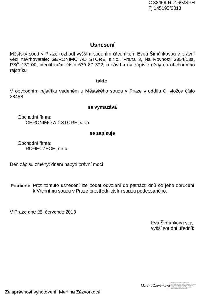 Usnesení Fj 145195/2013/MSPH