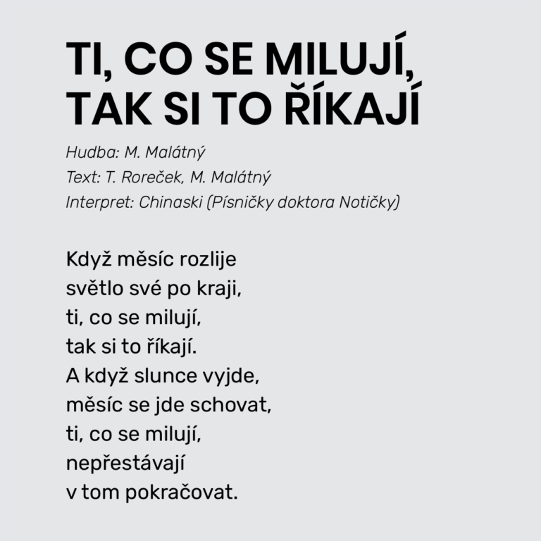 TI, CO SE MILUJÍ, TAK SI TO ŘÍKAJÍ
