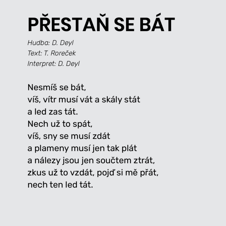 PŘESTAŇ SE BÁT