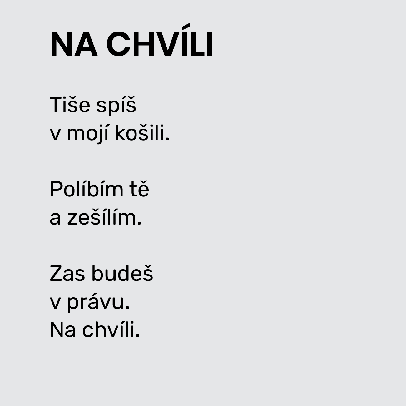 NA CHVÍLI