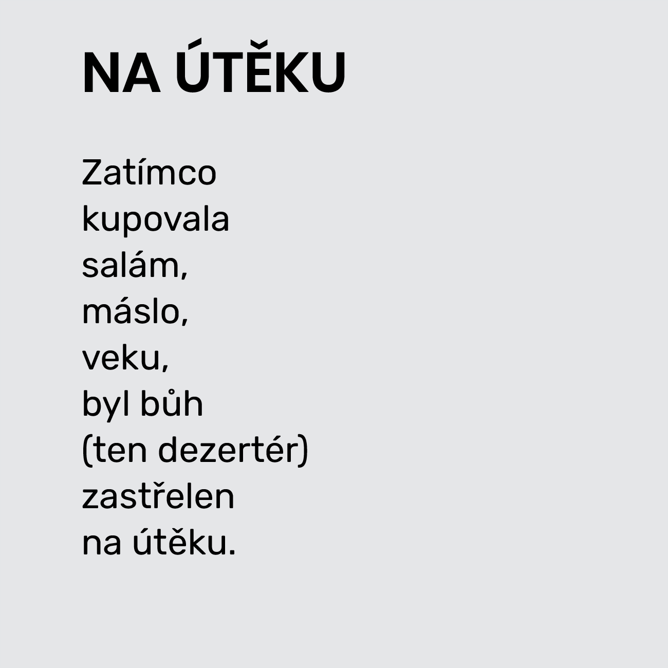 NA ÚTĚKU