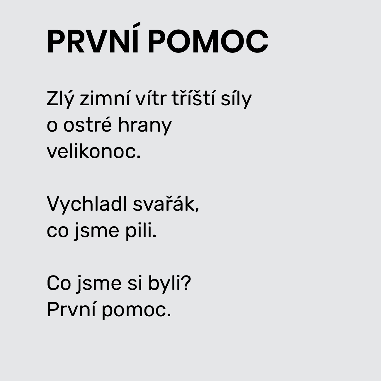 PRVNÍ POMOC
