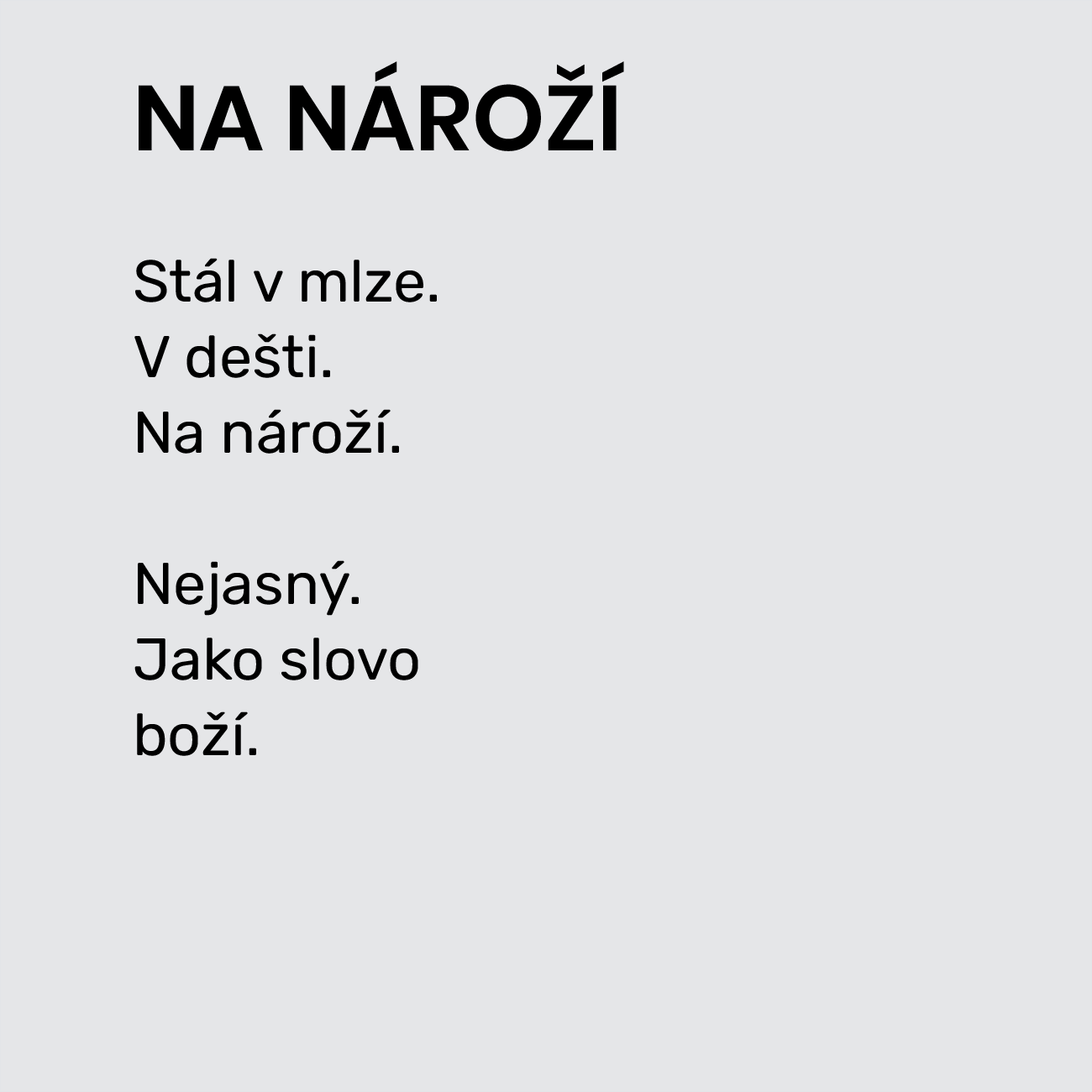 NA NÁROŽÍ