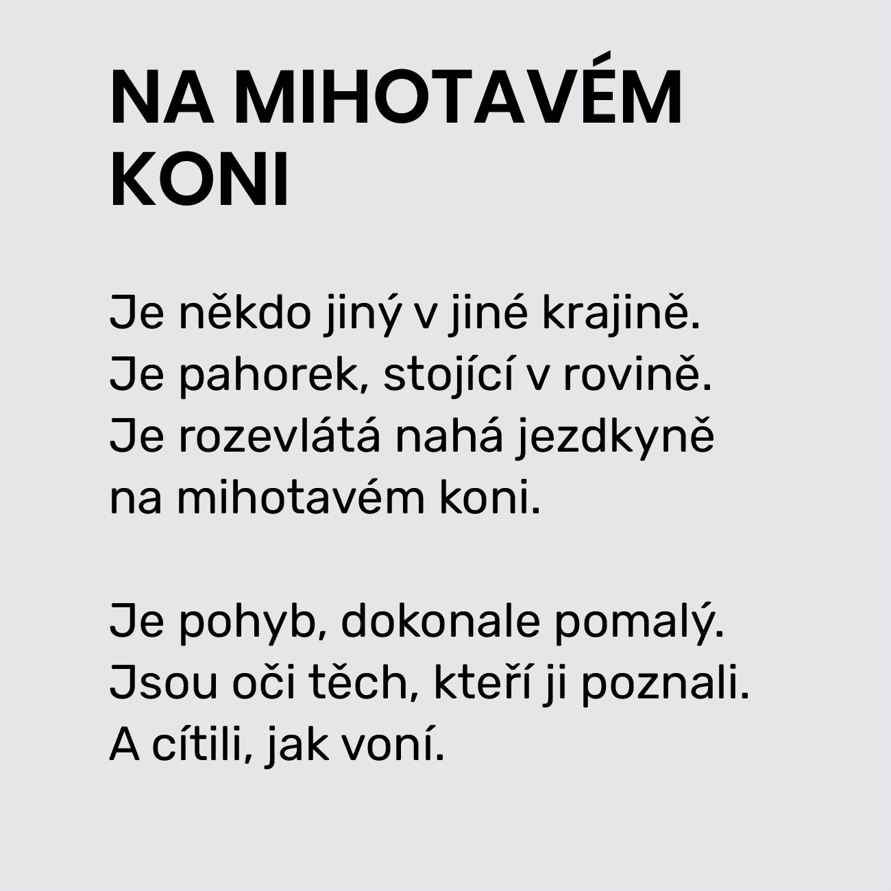 NA MIHOTAVÉM KONI