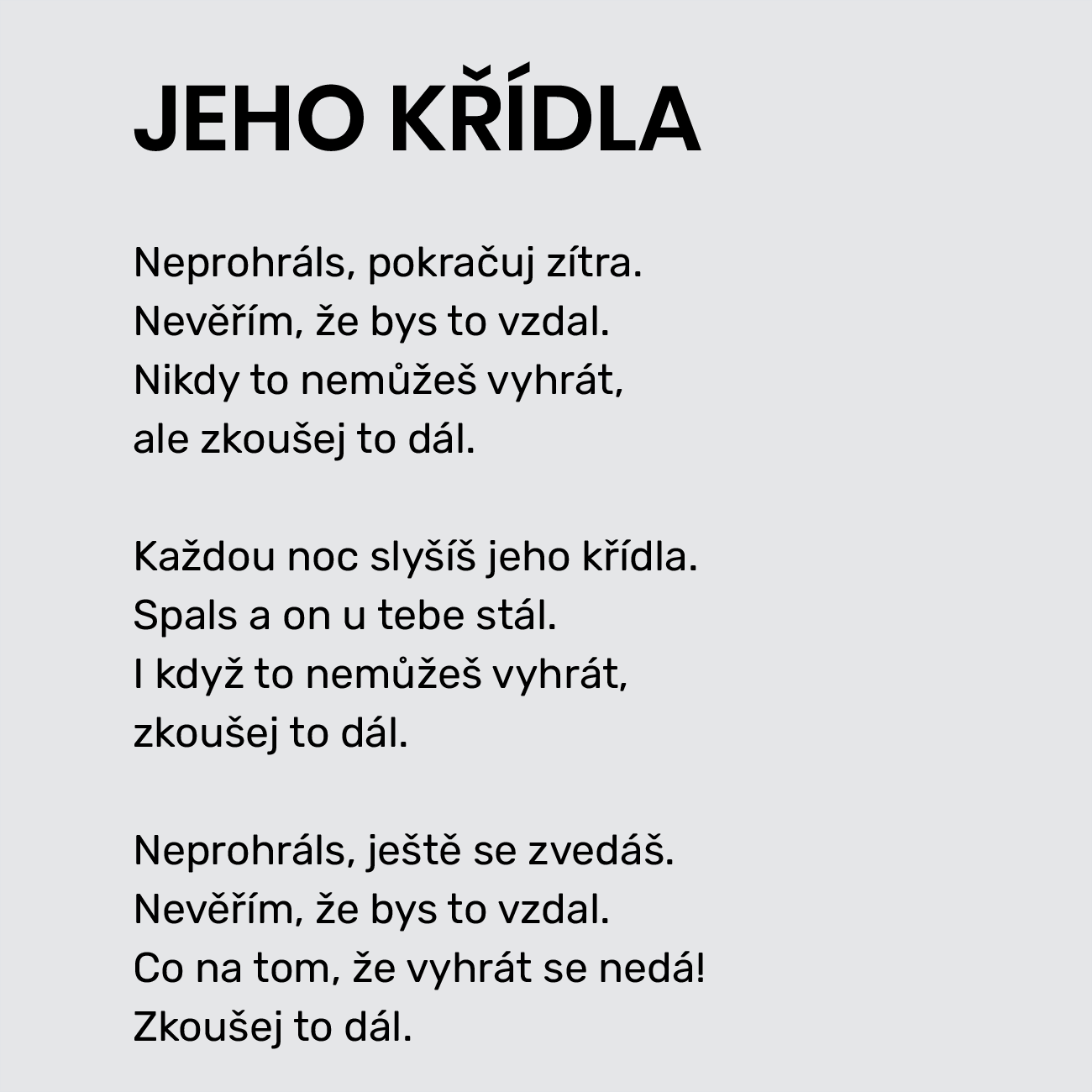 JEHO KŘÍDLA