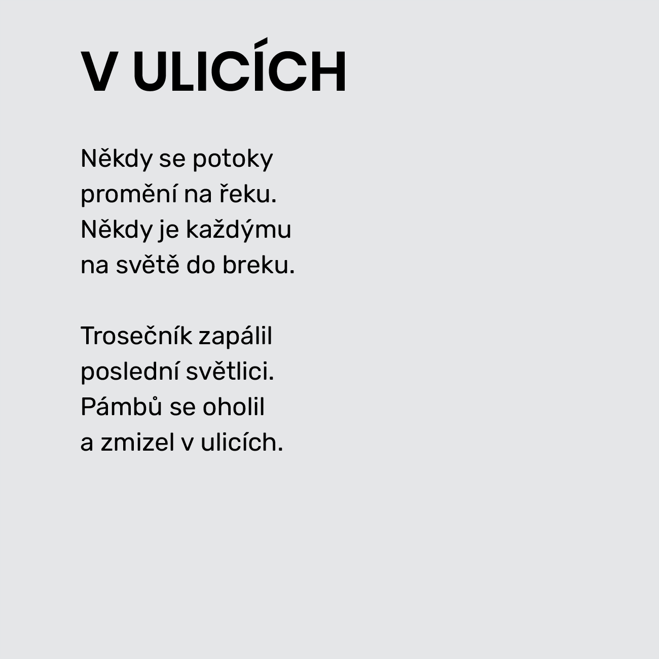 V ULICÍCH